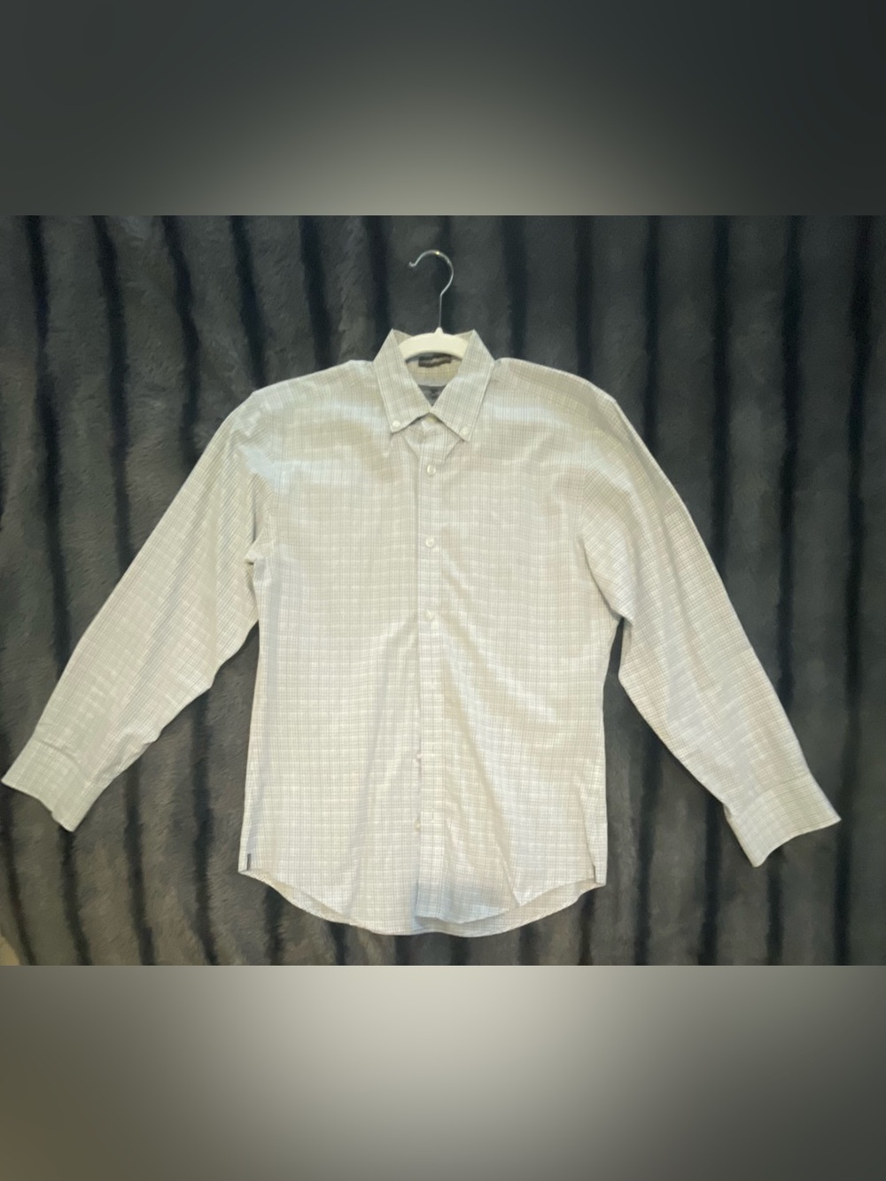 Black Brown 1826 Men's Button-Up Dress Shirt - Light Gray Plaid